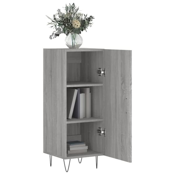 skænk 34,5x34x90 cm konstrueret træ grå sonoma-eg