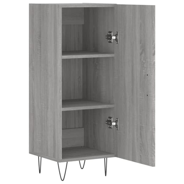 skænk 34,5x34x90 cm konstrueret træ grå sonoma-eg