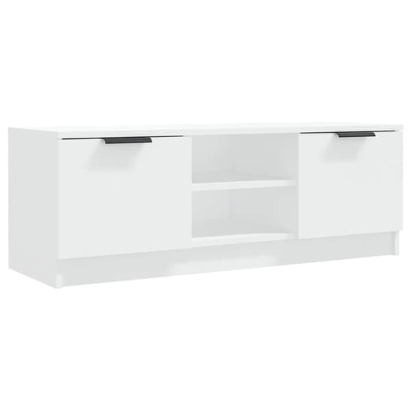 tv-bord 102x35x36,5 cm konstrueret træ hvid