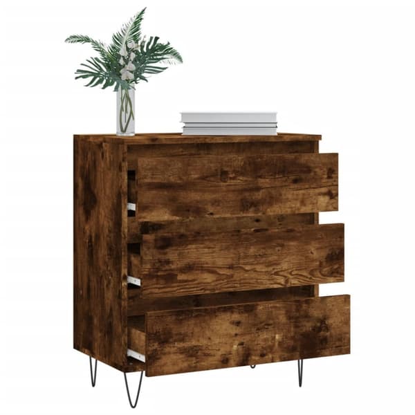 skænk 60x35x70 cm konstrueret træ røget egetræsfarve