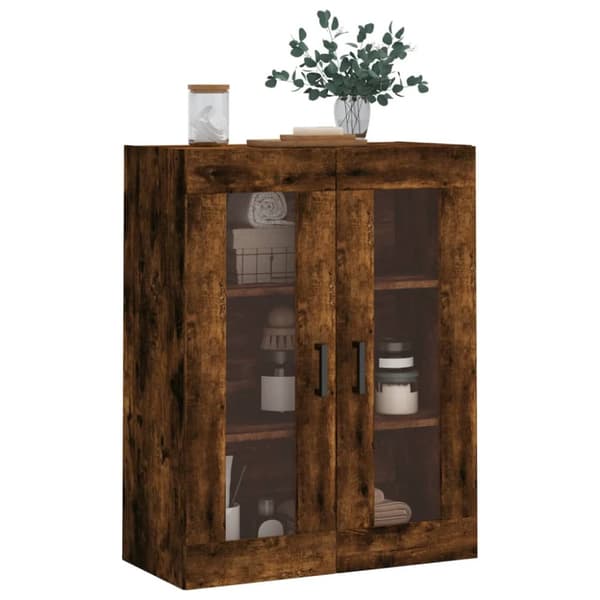 væghængt skab 69,5x34x90 cm konstrueret træ røget sonoma-eg