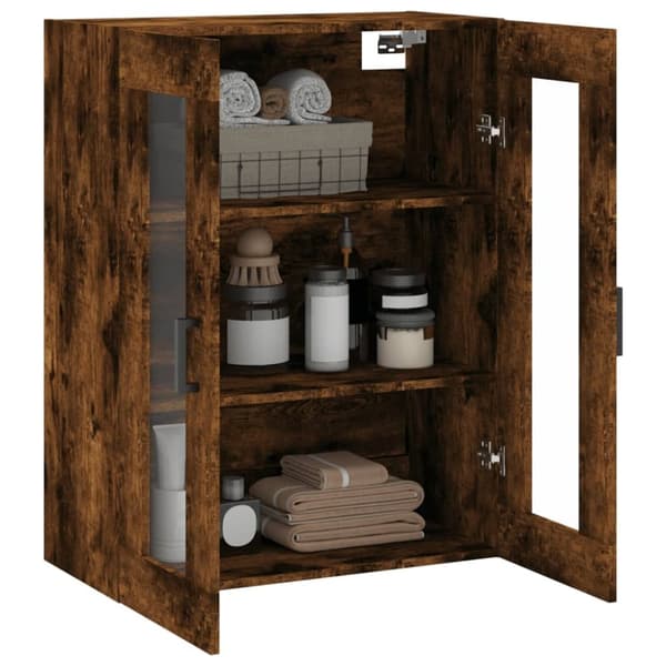 væghængt skab 69,5x34x90 cm konstrueret træ røget sonoma-eg