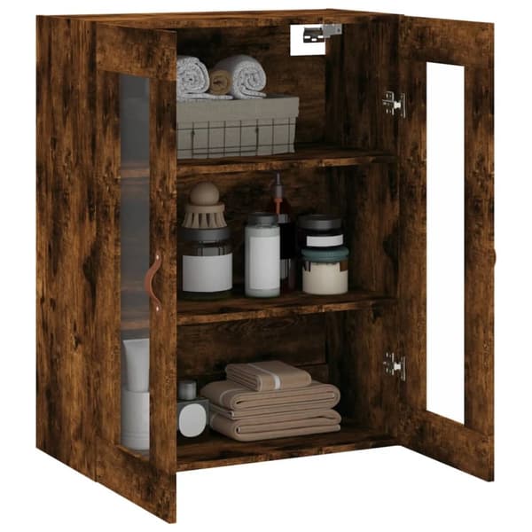 væghængt skab 69,5x34x90 cm konstrueret træ røget sonoma-eg