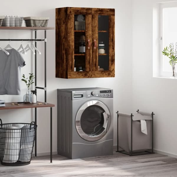 væghængt skab 69,5x34x90 cm konstrueret træ røget sonoma-eg