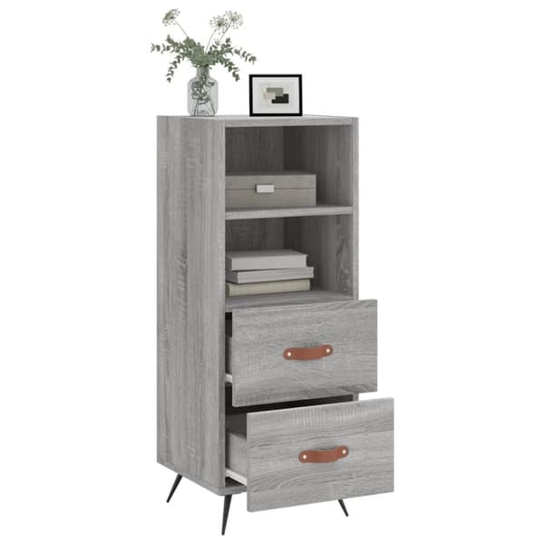 skænk 34,5x34x90 cm konstrueret træ grå sonoma-eg