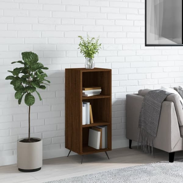 hyldeskab 34,5x32,5x90 cm konstrueret træ brun egetræsfarve