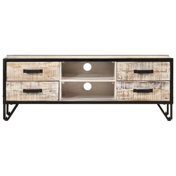 tv-bord 110x30x41 cm massivt akacietræ
