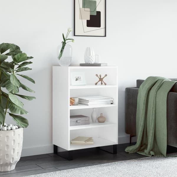 Högskåp vit 57x35x90 cm konstruerat trä