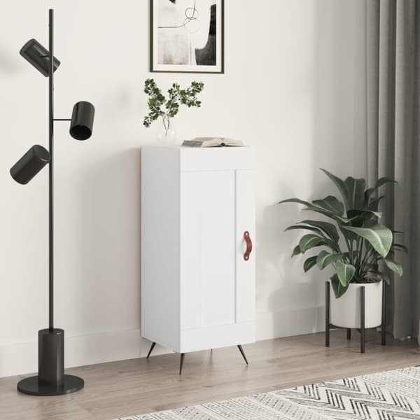 skænk 34,5x34x90 cm konstrueret træ hvid