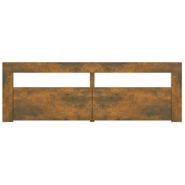 Tv-bänk med LED-belysning rökfärgad ek 120x35x40 cm