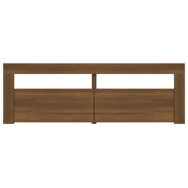 Tv-bänk med LED-belysning brun ek 120x35x40 cm