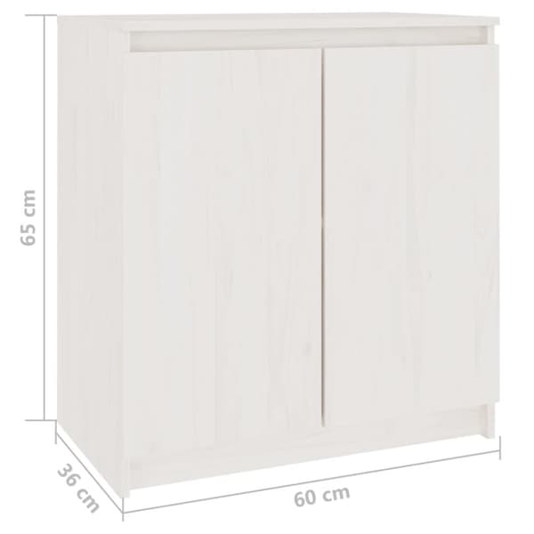 skab 60x36x65 cm massivt fyrretræ hvid