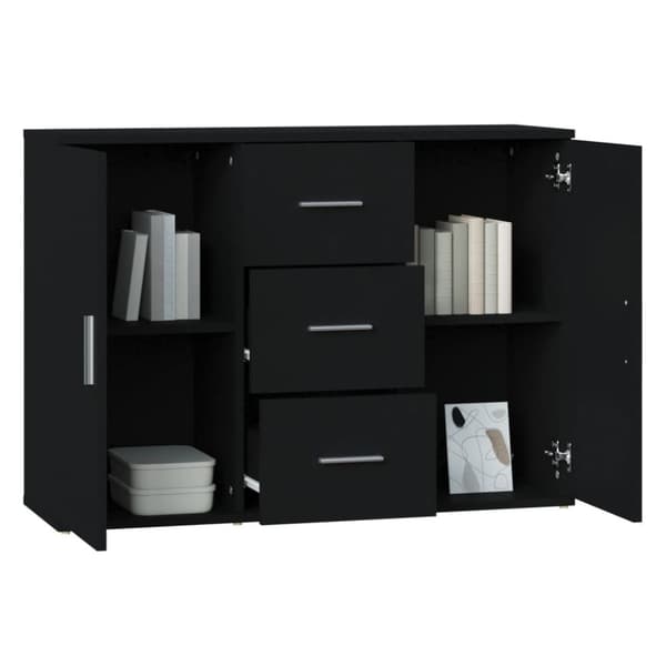 skænk 91x29,5x65 cm konstrueret træ sort