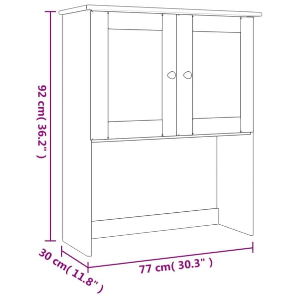 skabstop til skænk ALTA 77x30x92 cm massivt fyrretræ