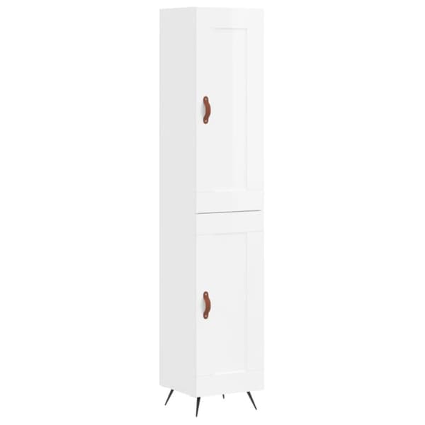 skab 34,5x34x180 cm konstrueret træ hvid højglans