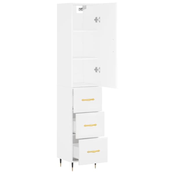 skab 34,5x34x180 cm konstrueret træ hvid