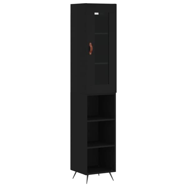 skab 34,5x34x180 cm konstrueret træ sort