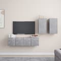 Miniatyrbild 1 av 7: TV-skåp 4 delar betonggrå konstruerat trä