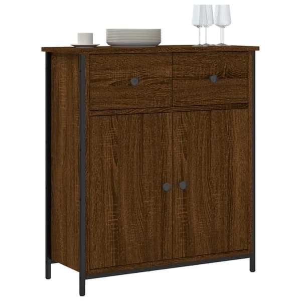 skab 70x30x80 cm konstrueret træ brun egetræsfarve