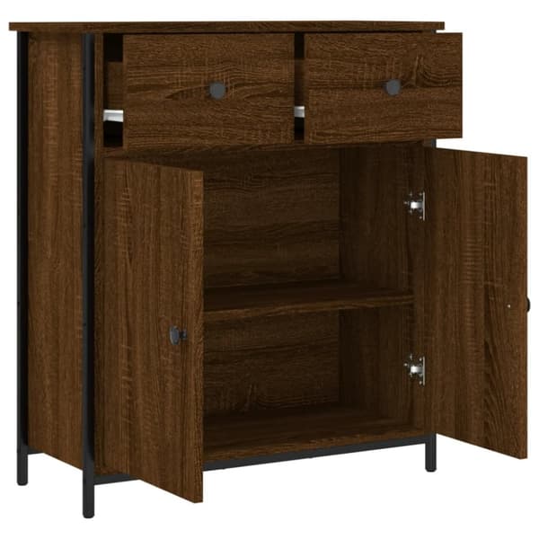 skab 70x30x80 cm konstrueret træ brun egetræsfarve