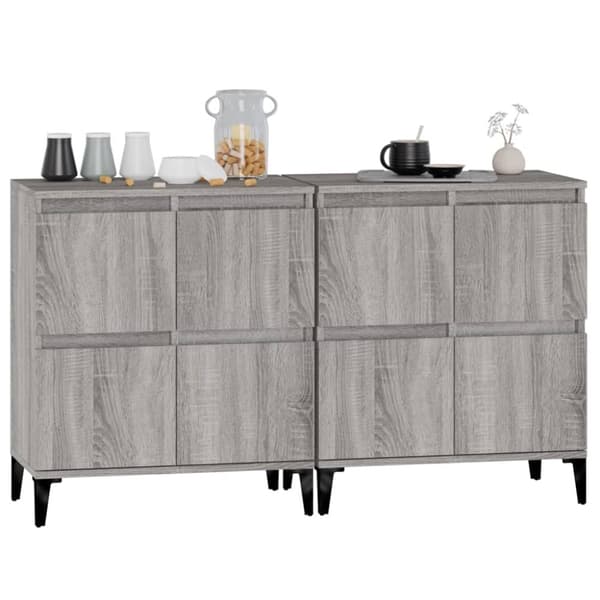 Senkit 2 kpl harmaa Sonoma 60x35x70 cm tekninen puu