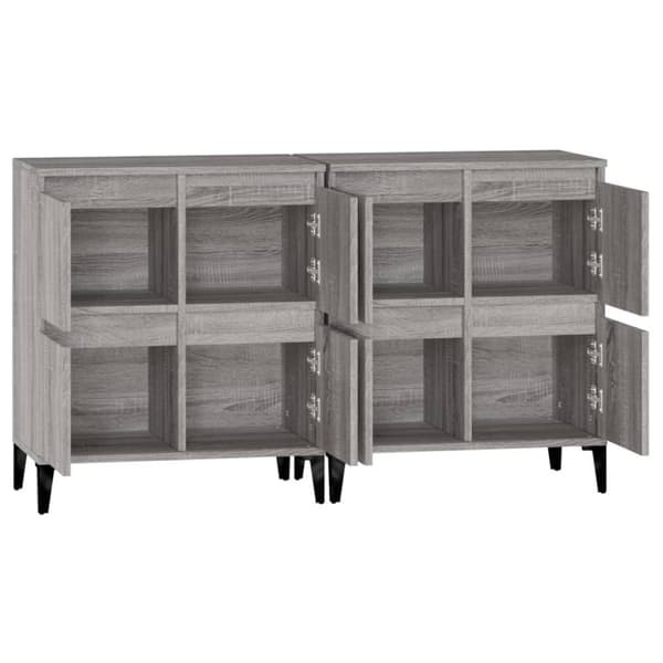 Senkit 2 kpl harmaa Sonoma 60x35x70 cm tekninen puu