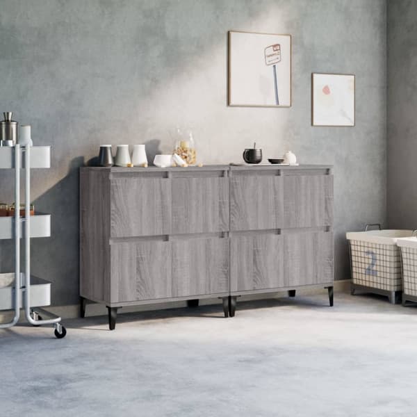 Senkit 2 kpl harmaa Sonoma 60x35x70 cm tekninen puu