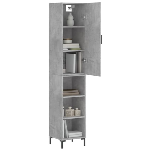 skab 34,5x34x180 cm konstrueret træ betongrå