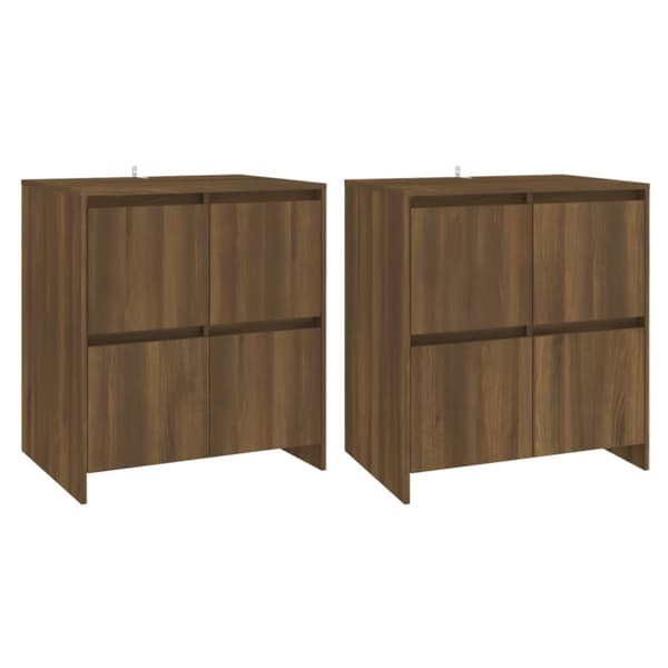 skænke 2 stk. 70x41x75 cm konstrueret træ brun egetræsfarve