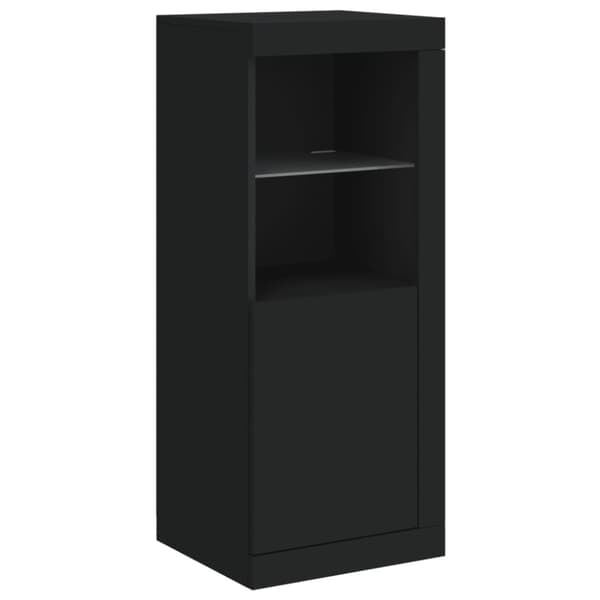 skænk med LED-lys 41x37x100 cm sort