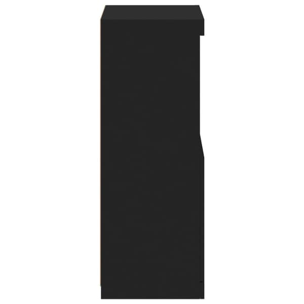 skænk med LED-lys 41x37x100 cm sort