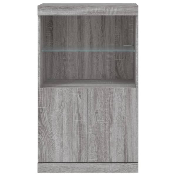 Senkki LED-valoilla harmaa Sonoma 60,5x37x100 cm