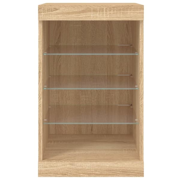 Senkki LED-valoilla Sonoma-tammi 41x37x67 cm