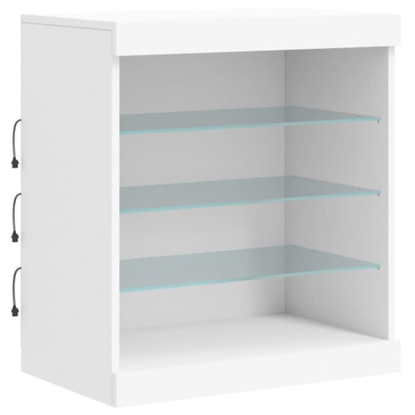skænk med LED-lys 60,5x37x67 cm hvid