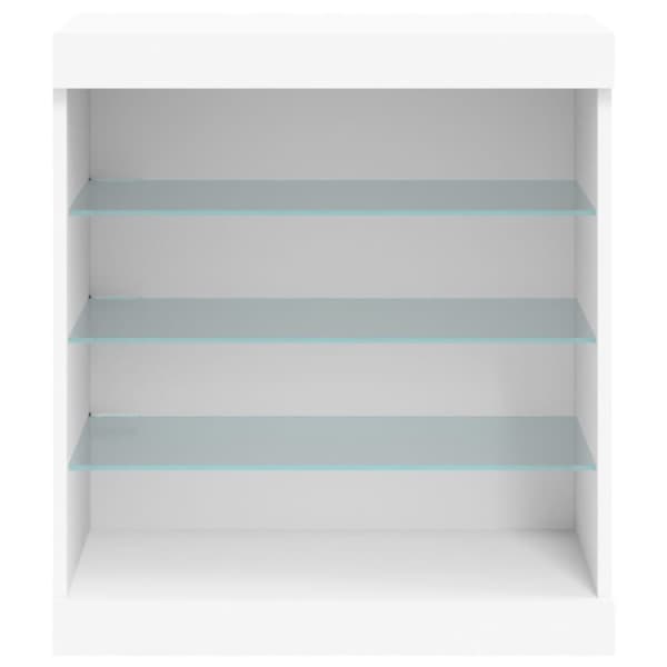 skænk med LED-lys 60,5x37x67 cm hvid