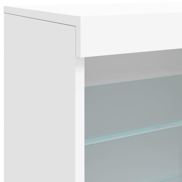skænk med LED-lys 60,5x37x67 cm hvid