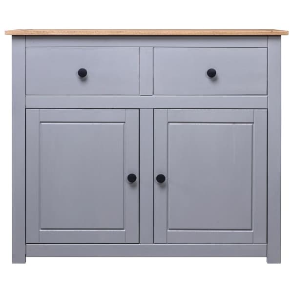 Skänk grå 93x40x80 cm massiv furu panama