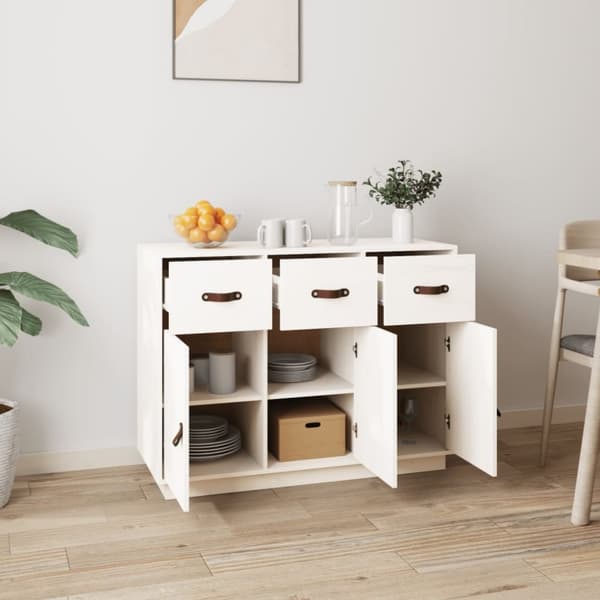 skænk 100x40x75 cm massivt fyrretræ hvid