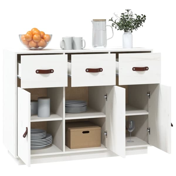 skænk 100x40x75 cm massivt fyrretræ hvid