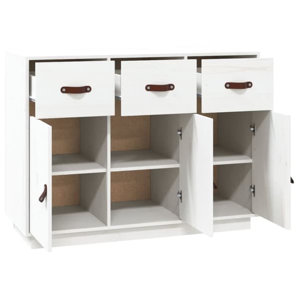 skænk 100x40x75 cm massivt fyrretræ hvid
