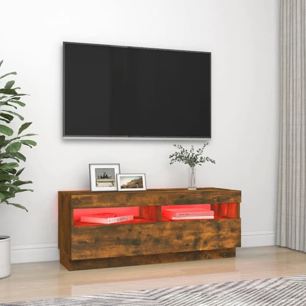 TV-taso LED-valoilla savutammi 100x35x40 cm