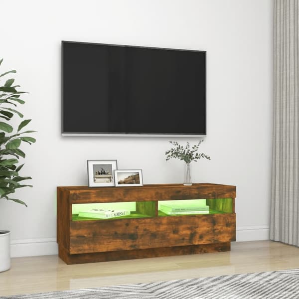 TV-taso LED-valoilla savutammi 100x35x40 cm