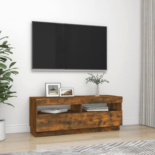 TV-taso LED-valoilla savutammi 100x35x40 cm