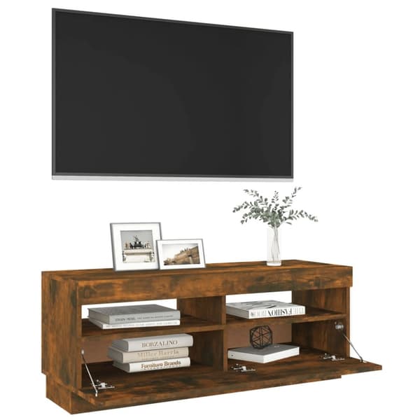 TV-taso LED-valoilla savutammi 100x35x40 cm