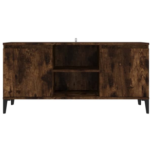 tv-skab med metalben 103,5x35x50 cm røget egetræsfarve