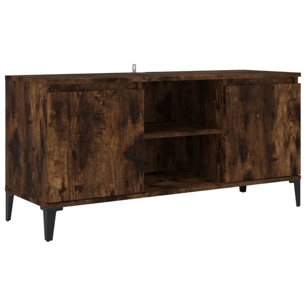 tv-skab med metalben 103,5x35x50 cm røget egetræsfarve