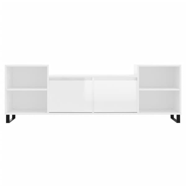 tv-bord 160x35x55 cm konstrueret træ hvid højglans
