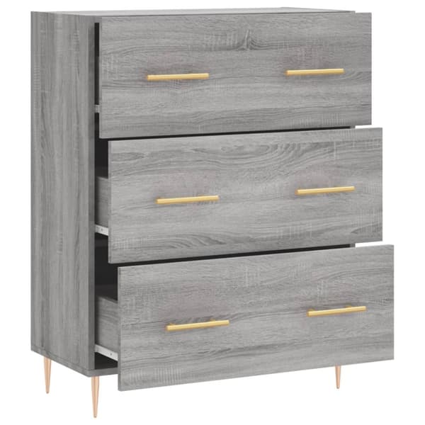 skænk 69,5x34x90 cm konstrueret træ grå sonoma-eg