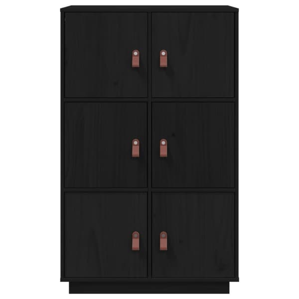 højskab 67x40x108,5 cm massivt fyrretræ sort
