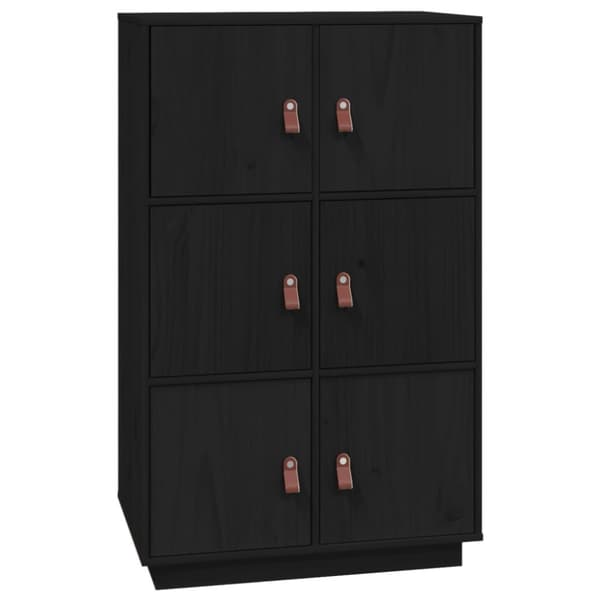 højskab 67x40x108,5 cm massivt fyrretræ sort